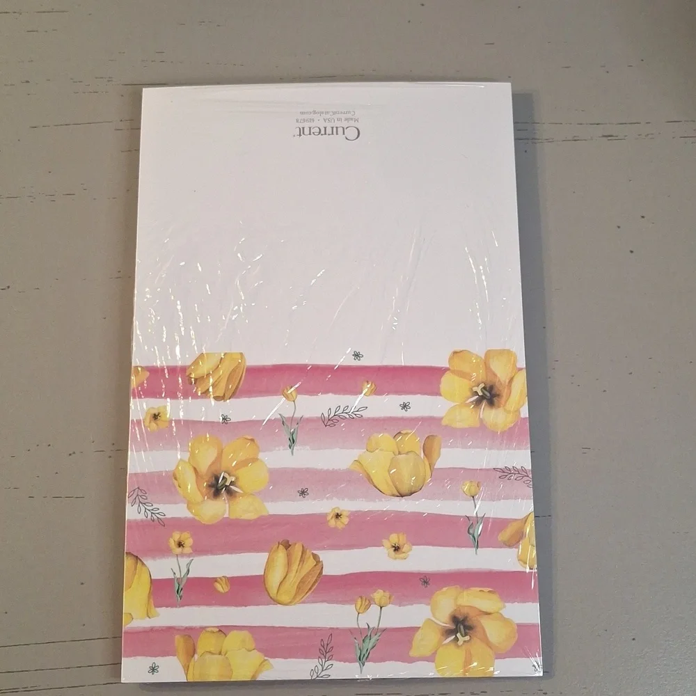 Floral Striped Blank Notecards